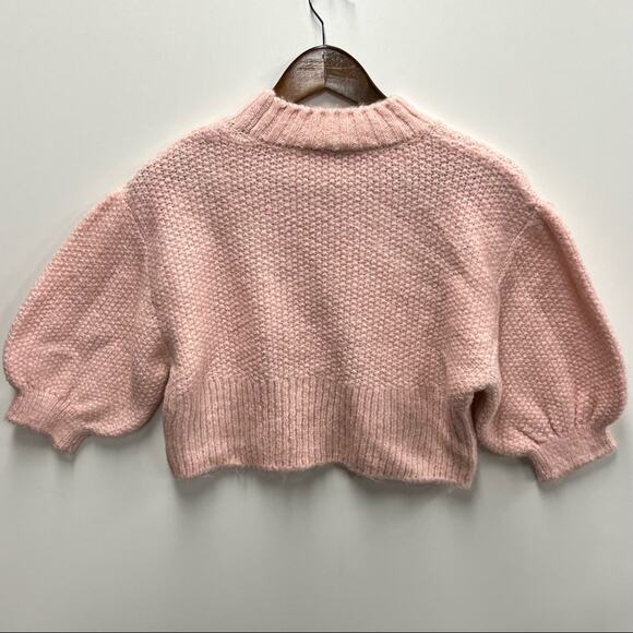 Topshop | Crop Balloon Sleeve Knit Sweater - Picture 2 of 4
